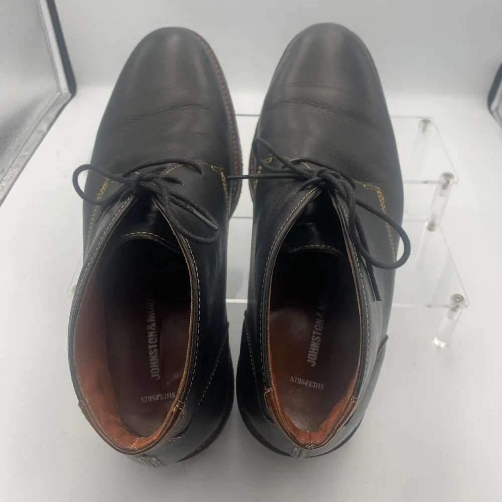 Johnston & Murphy Copeland 25-2021 Men's 11.5 M Boot Black Leather Ankle Chukka